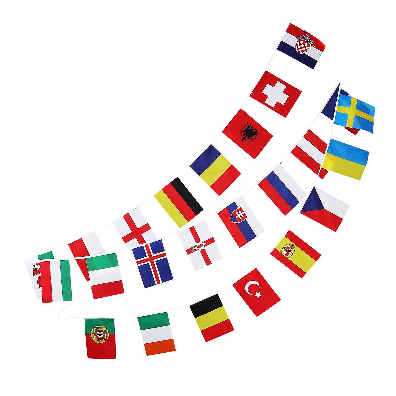Hanging Flags String Banner for Decoration 4Pcs with 24 Countries Assorted Colors
