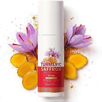 Kurkuma-Safran-Gesichtsspray | Feuchtigkeitsspendendes und aufhellendes Gesichtsspray mit Rosenwasser und Hamamelis für beruhigte und geschmeidige Haut | Sanftes, erfrischendes Spray für trockene Haut