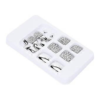 24pcs Sommer Glänzende Falsche Zehennägel Frauen Falsche Zehennägel Künstliche Vollabdeckung Zehennägel