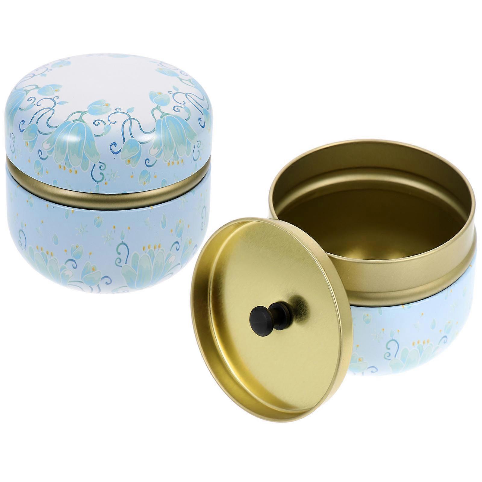 Tea Small Jar Mini Empty Sample Jars Gift Packaging Square Shape Chic Design Tinplate Material 2Pcs