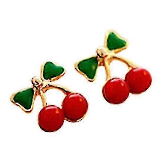 2Pcs Stud Ear Ring Colorful Decorative Color Cherry Stud Earring