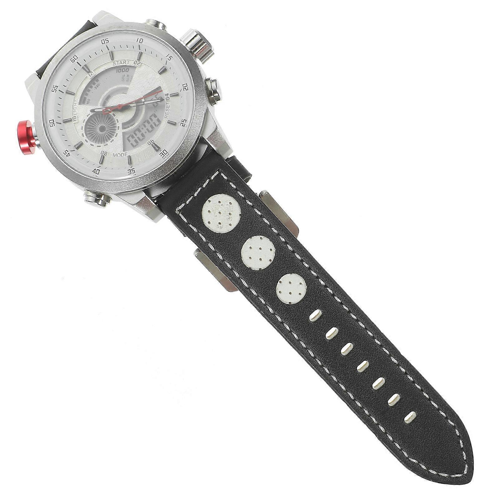 Quartz Wrist Watch for Men Wearing Double Display with Electronic Function