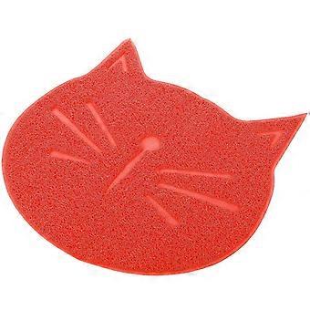 Cat Food Mat Reusable Pet Placemat for Home Use Red PVC Material