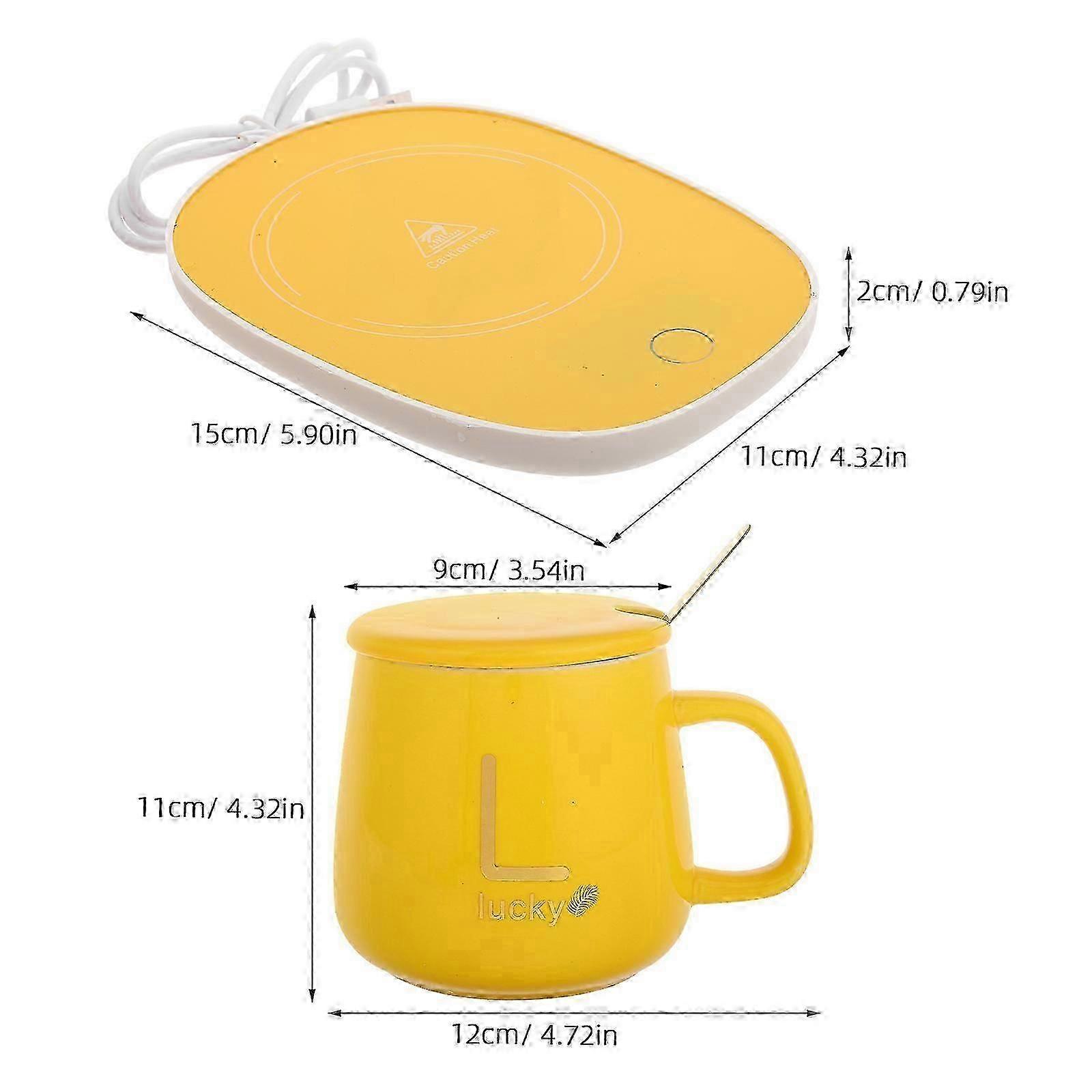 Constant Temperature Cup Warmer Ceramic Mug Set for Coffee USB Powered 1Set