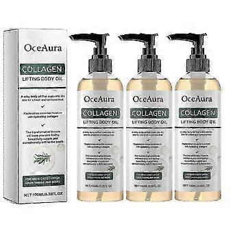 3x OceAura Collagen Straffendes Körperöl – Feuchtigkeitsspendendes und elastizitätsförderndes Massageöl für geschmeidige Haut