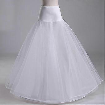 Womens White 1 Hoop A Line Two Layers Petticoat Bridal Wedding Dress Elastic Wai Whit