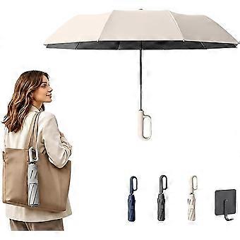 Automatic Umbrella Creative Ring Buckle Windproof Reinforced Umbrella, Portable Compact Automatic Folding Umbrella, Travel Umbrella With Carabiner