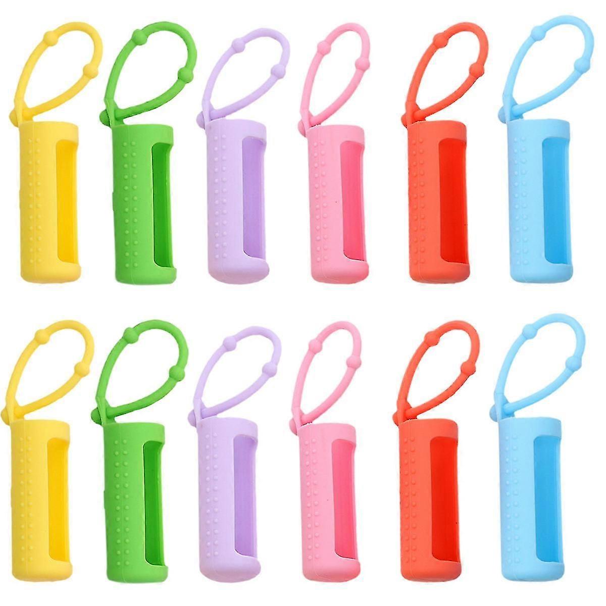 Silicone Essential Oil Bottle Protective Sleeve, 12-Pack Assorted Colors, Roller Bottle Protector for Travel Camping
