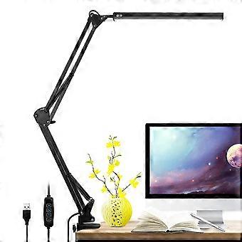 Lampada da scrivania a led con clip protezione per gli occhi Rocker Arm Lampada da ufficio, 3 modalità di colore, 10 luminosità lampada da scrivania regolabile, funzione di memoria, modern architect La