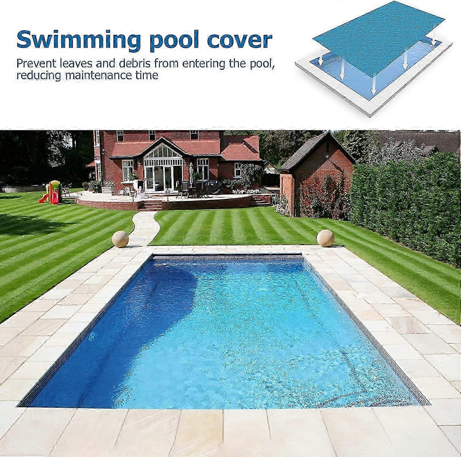 Rectangle Pool Mat, Thermal Insulation Film compatible with Pool Cover, Polyethylene Bubble Protector Cover