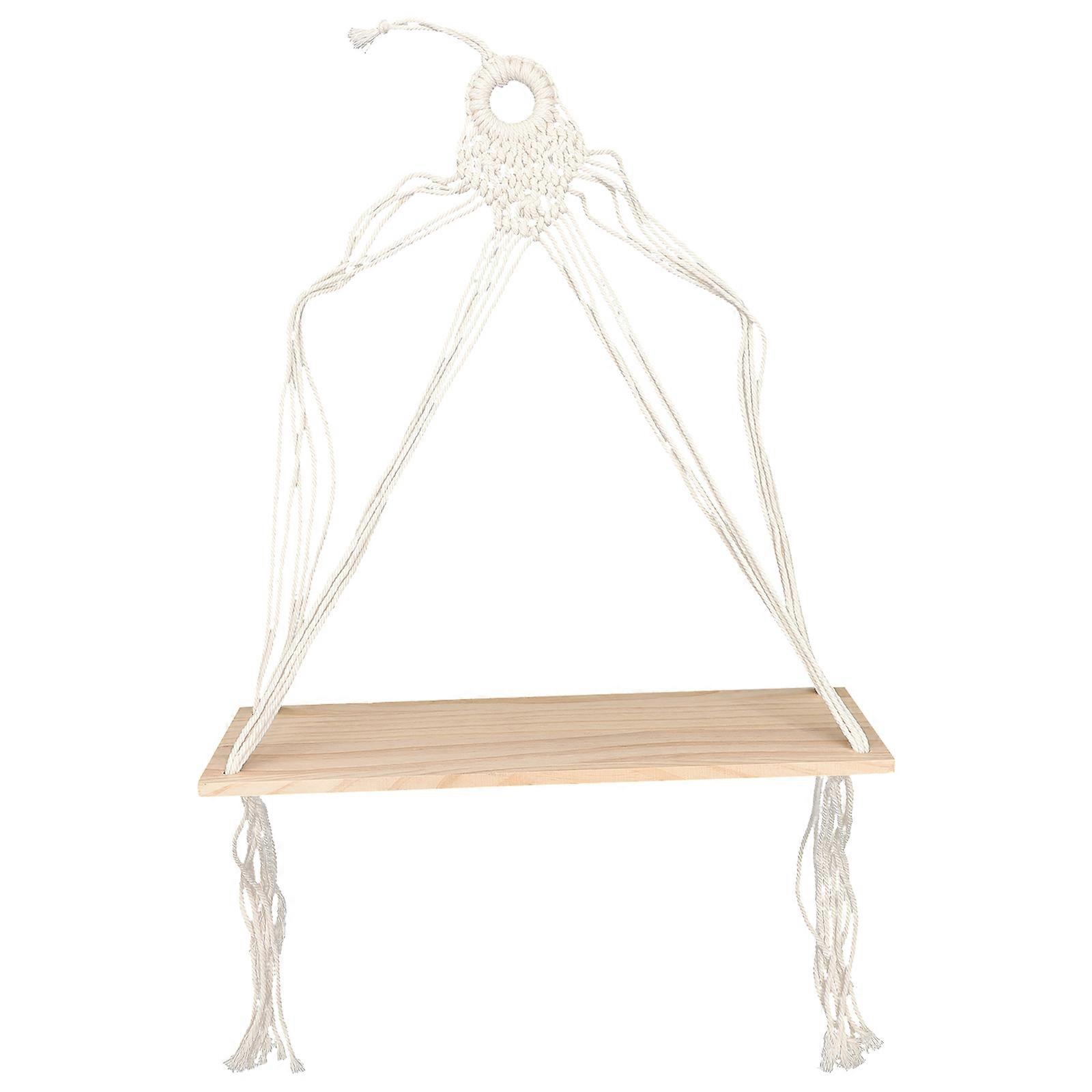 Macrame Shelf Wall Hanging Decorative Function 2Pcs Cotton Rope Floating Shelves