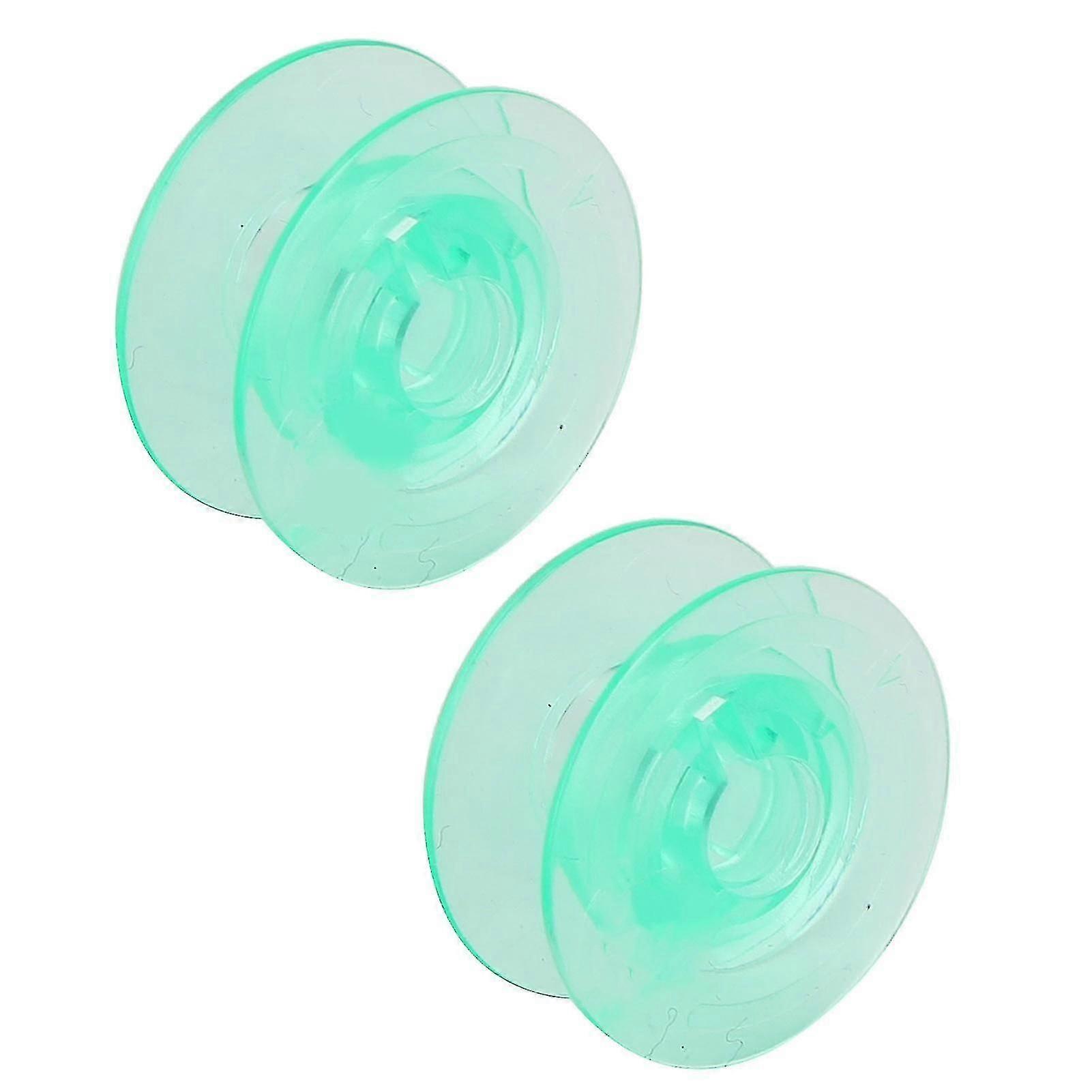 2pcs Transparent Replacement Plastics Sewing Machine Bobbins With Easy Thread Management