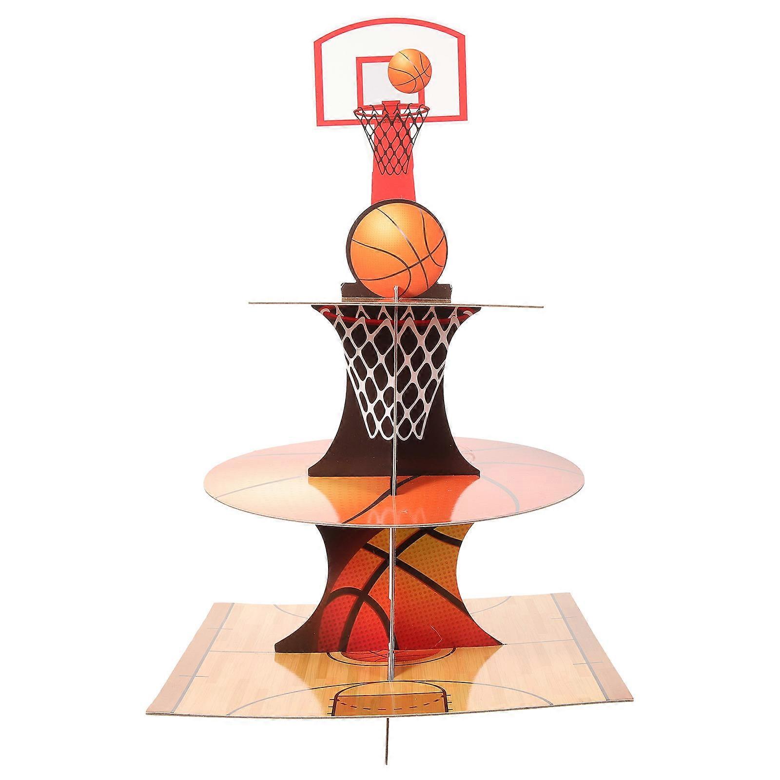 Multi-function Cake Holder Basketball Elements Cake Stand Desktop Cupcake Stand Party Supply