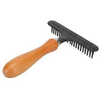 Brosse pour animaux de compagnie, rteau de toilettage portatif pour chats, manche en bois, brosse dmlante pour poils d'animaux, pour chats et chiens