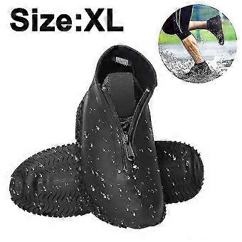 Waterproof Silicone Shoe Covers, Reusable Non-slip Rain Boots with Zipper, Foldable Overshoes for Kids Adults