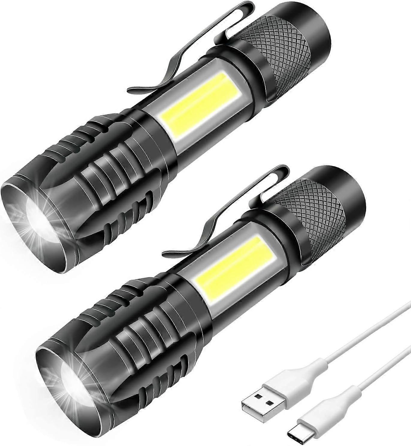 2-pack rechargeable LED flashlights, powerful, professional [XR]