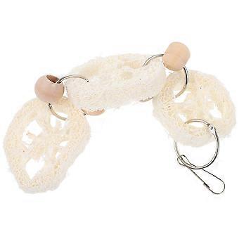 Papageien-Luffa-Spielzeug, Kauspielzeug für Vögel, Dekoration, Beige, Robust, Natur