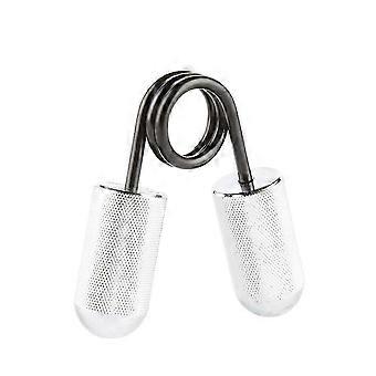 Extensores de mão de 30 kg com pegada firme e alças antiderrapantes prateadas para exercícios físicos.