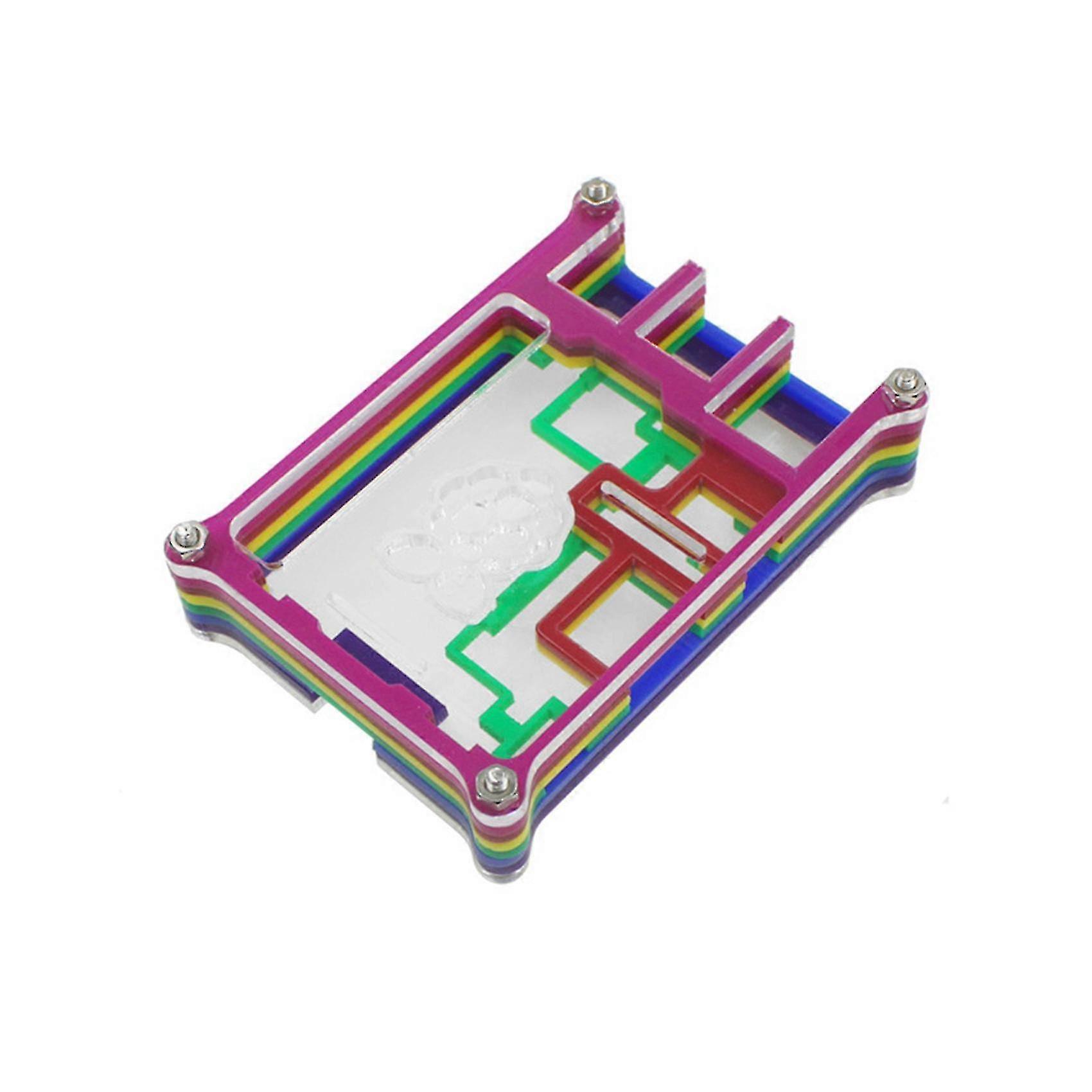 8 Layer Acrylic Case compatible with 2b/3b/3b+ Transparent Multicolor Shell Heat Dissipation Protective Shell