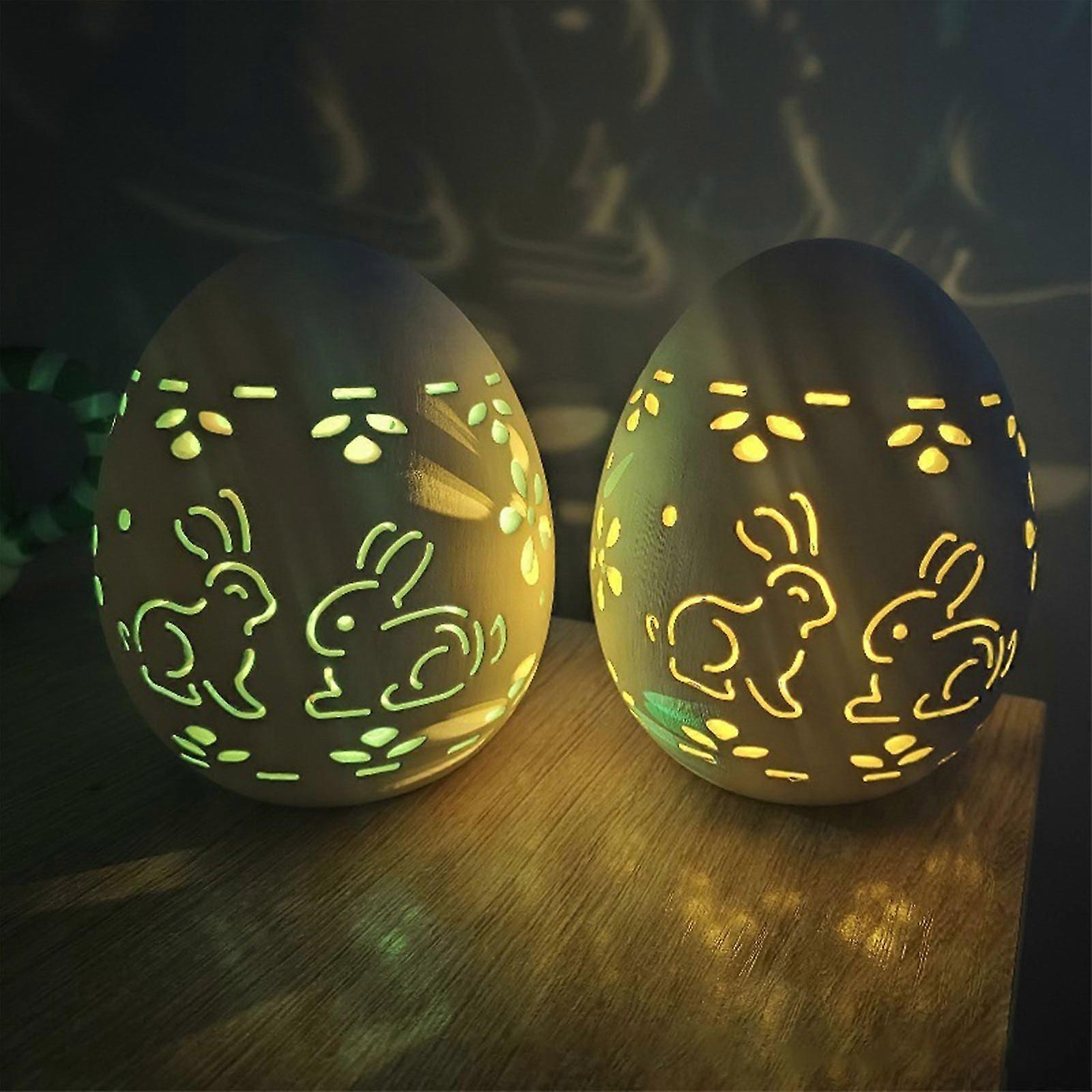 Easter Easter Hollow Glowing Easter Desktop Decoration Ceramic Crafts Ornaments