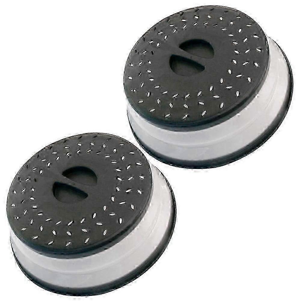 Microwave Cover 2 Pack Collapsible Splatter Protector, with Handle & Strainers Basket
