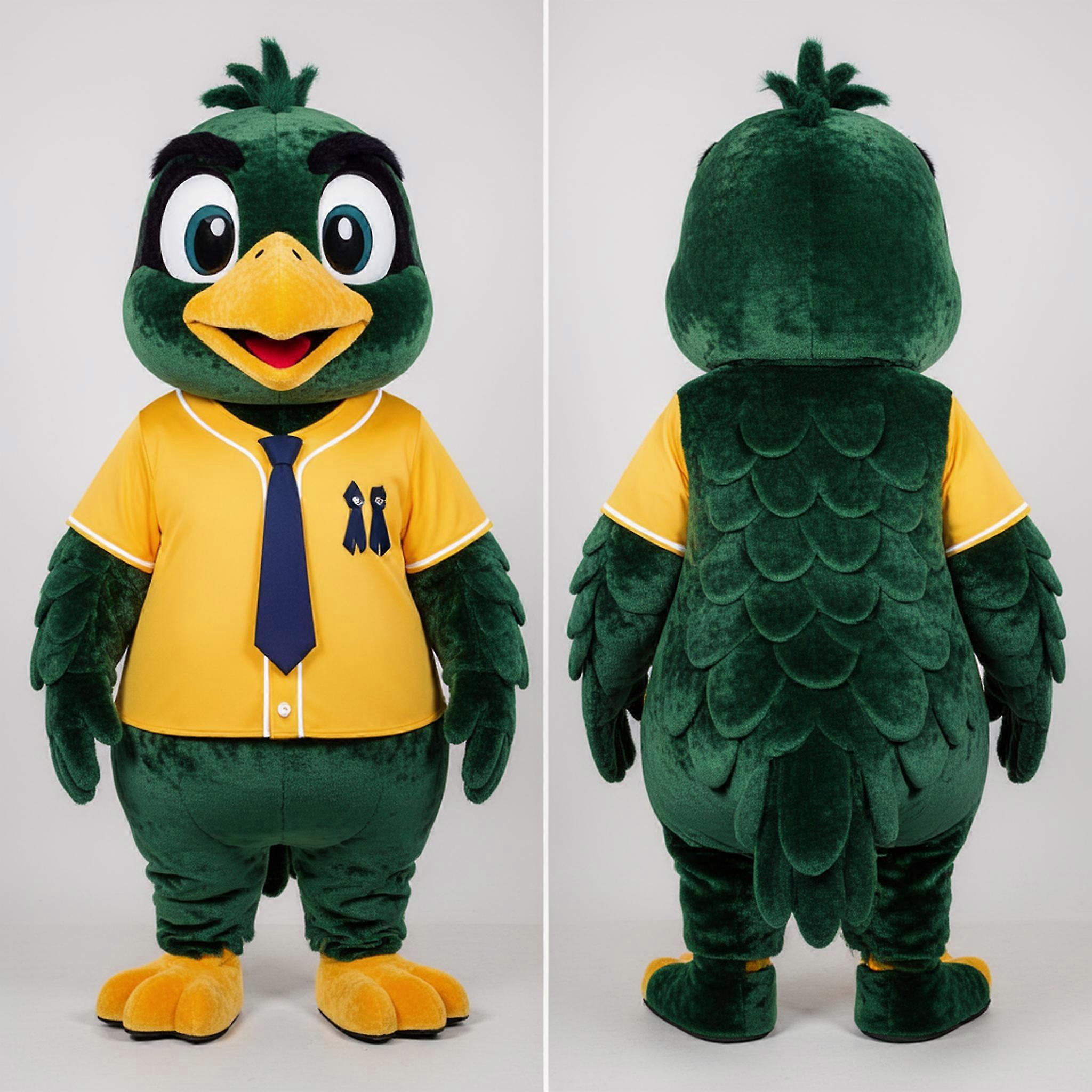 MASTICOT Emerald Green Plush Blackbird Mascot