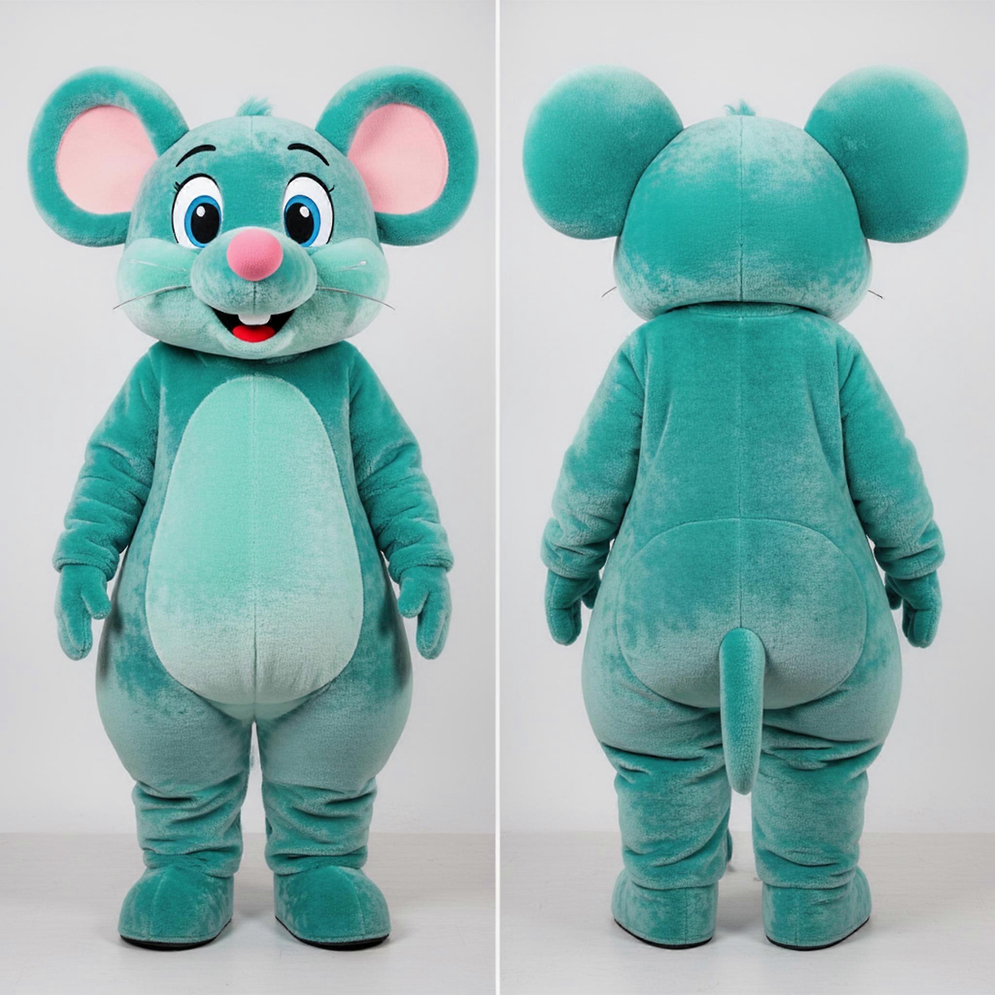 MASTICOT Teal Plush Broad Shouldered Mouse Mascot