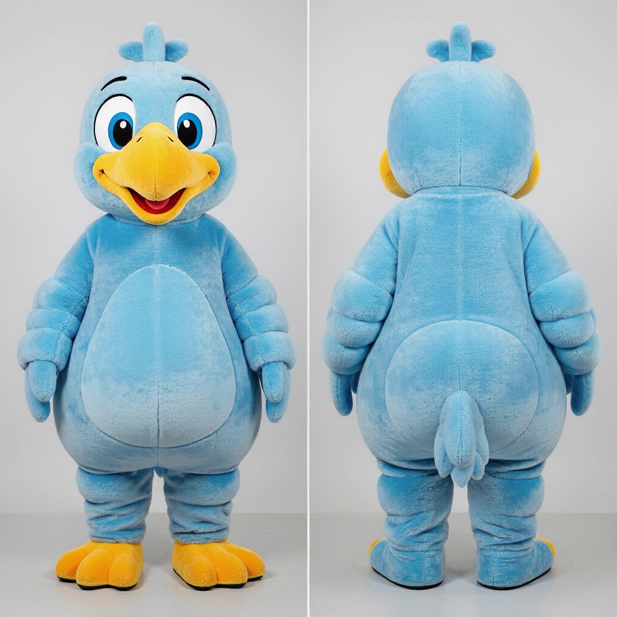 MASTICOT Sky Blue Rounded Dodo Bird Mascot