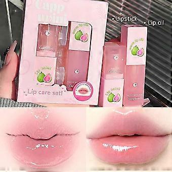 El set de bálsamo labial hidratante y aceite labial Cappuvini reduce las líneas de expresión y previene las grietas en los labios. Hidratación ligera, suavidad y tersura para los labios.