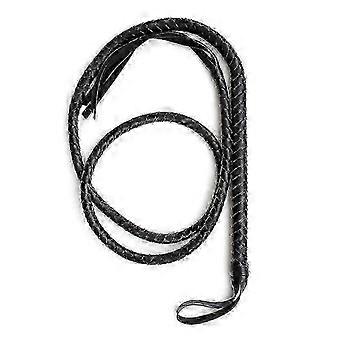6.5-Foot Cowhide Leather Bullwhip for Equestrian Use with Belly and Bolster Design