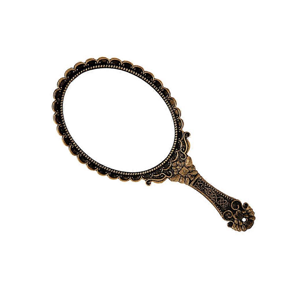 Coffee Makeup Mirror for Makeup Hand Held Retro Pattern Style