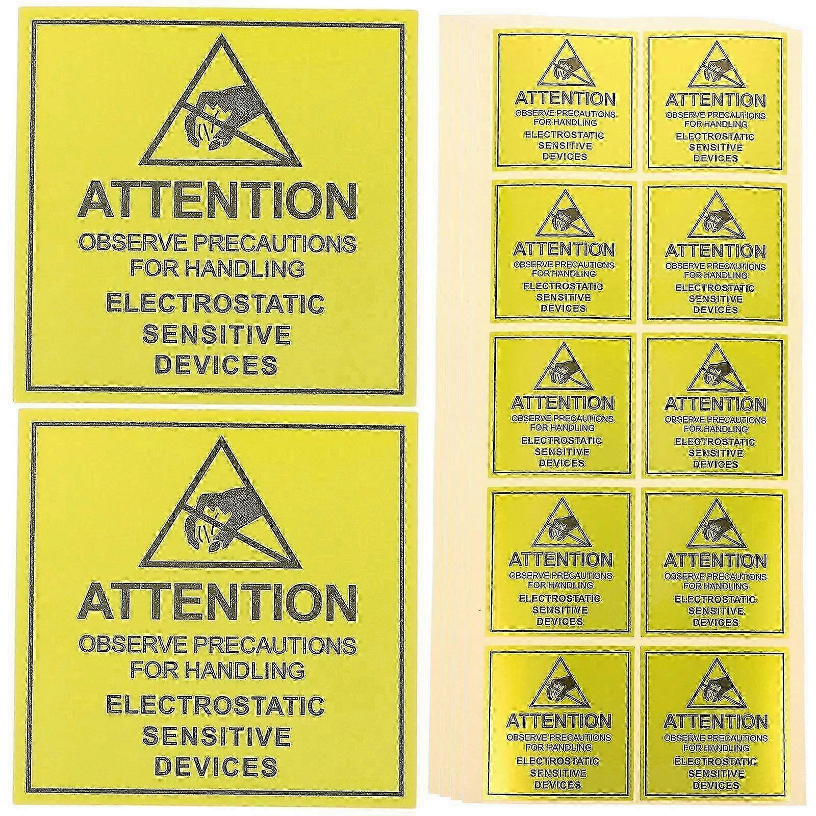 450pcs Static Warning Stickers Electrostatic Cautious Sign Static Sensitive Devices Decals