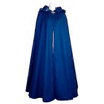 Manteau à capuche en velours Long Châle Bleu Poncho Show Costume