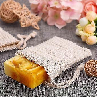 5 Pieces Soap Saver Bag Natural Sisal Exfoliating Soap Pouch for Foaming and