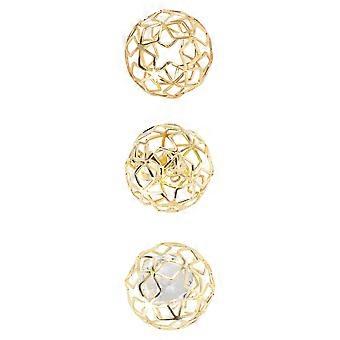 Durable Parrot Ball Toy Golden for Pet Use 3Pcs Pet Bird Playthings