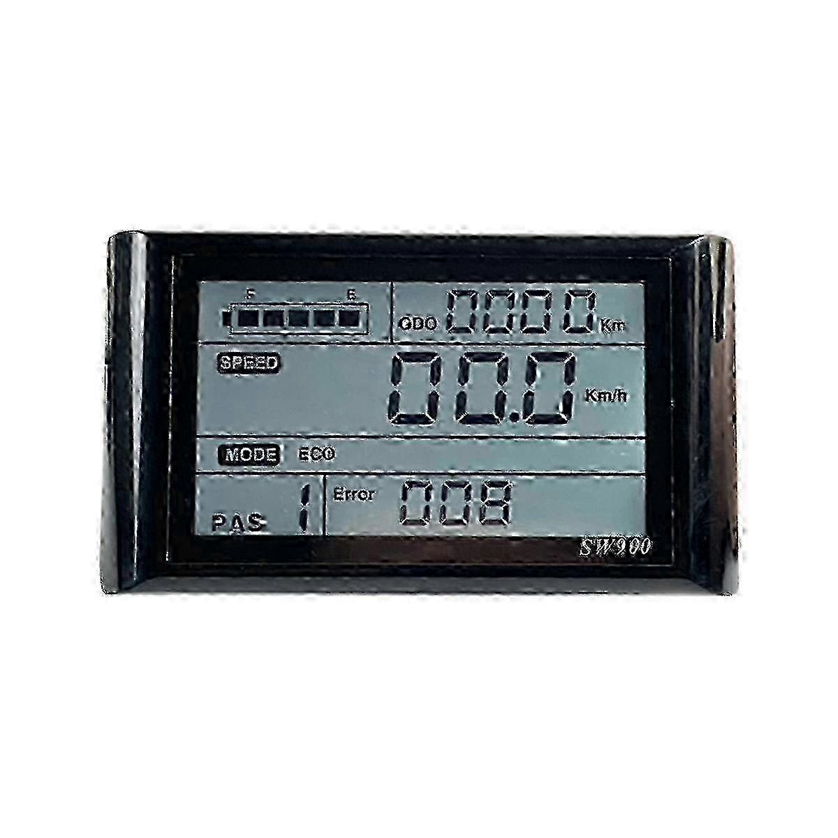 SW900 LCD Speedometer compatible with Electric Bicycles 24-72V Settings