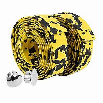 2pcs Cycling Road Bike Bicycle Handlebar Grip Wrap Tape   2 Bar Plugs(Black+White)YMQX)