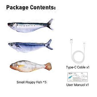 3 Stück lebensechte, bewegliche Fisch-Katenspielzeuge, interaktives, realistisches Spielzeug mit USB-Aufladung, geeignet für alle Katzenrassen.