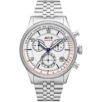 Flyboy Watch for Analog Quartz Men with AV-4076-11 Stainless Steel Bracelet