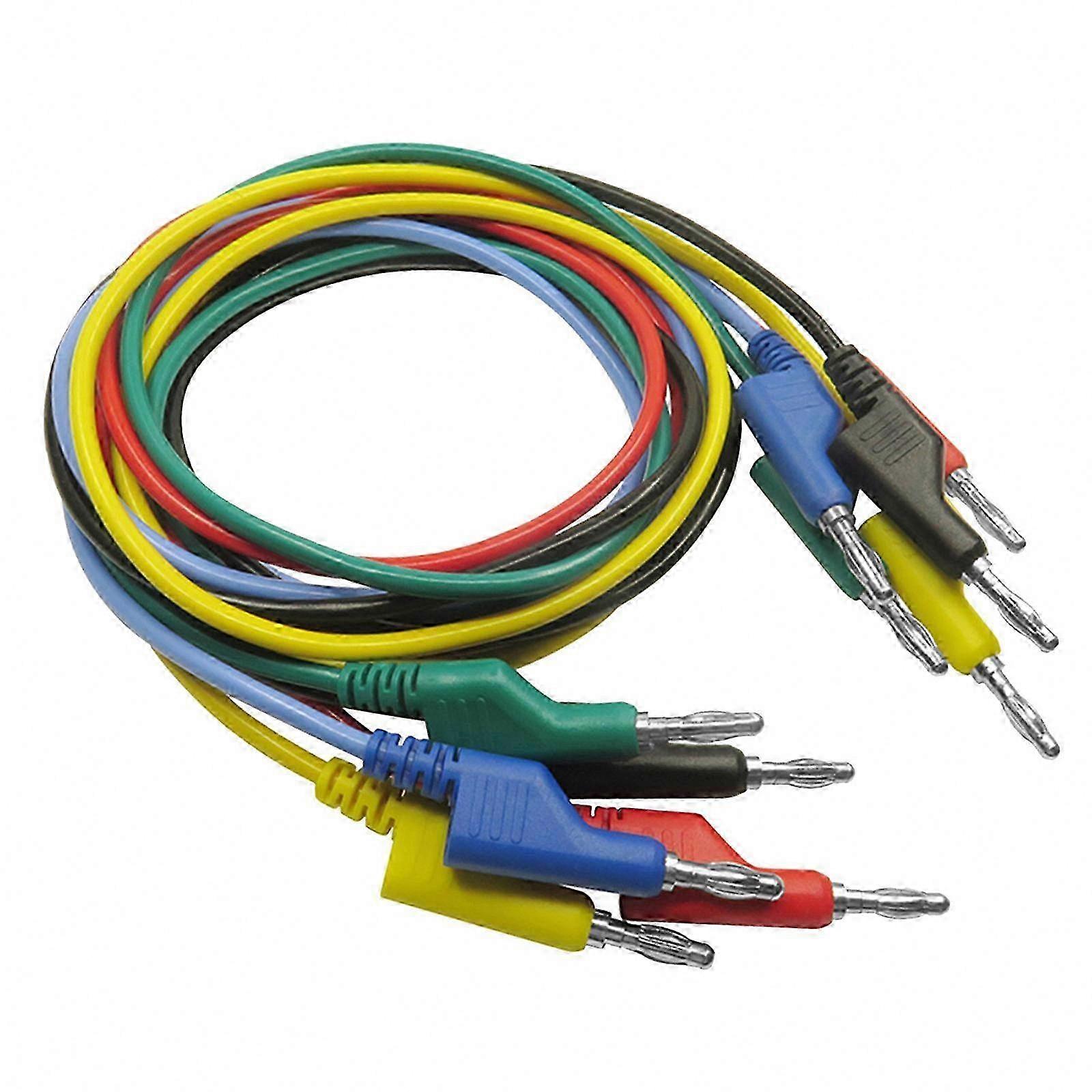 Stackable Soft Silicone Multimeter Test Cables - 3 x 5 PCS Each, Banana Plug Wire Leads