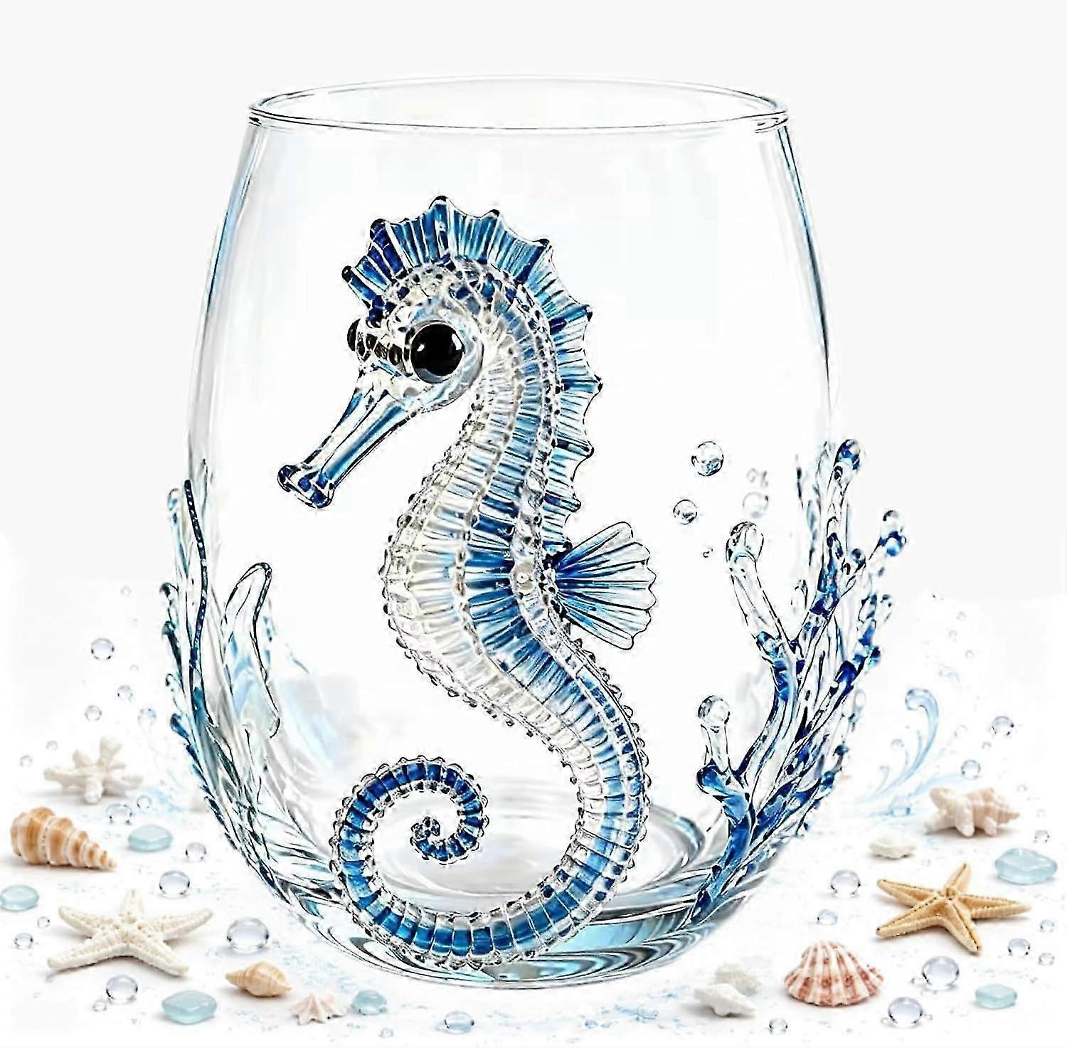 3D Embossed Ocean Stemless Bar Glass