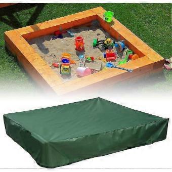 Sandpit Cover 150x150 cm Waterproof Cover UV Protection 70% Protection for Oxford Sandpit with Drawstring, Green-lsy