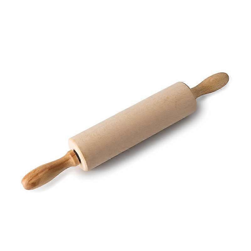 Solid Beech Rolling Pin Metal Axle