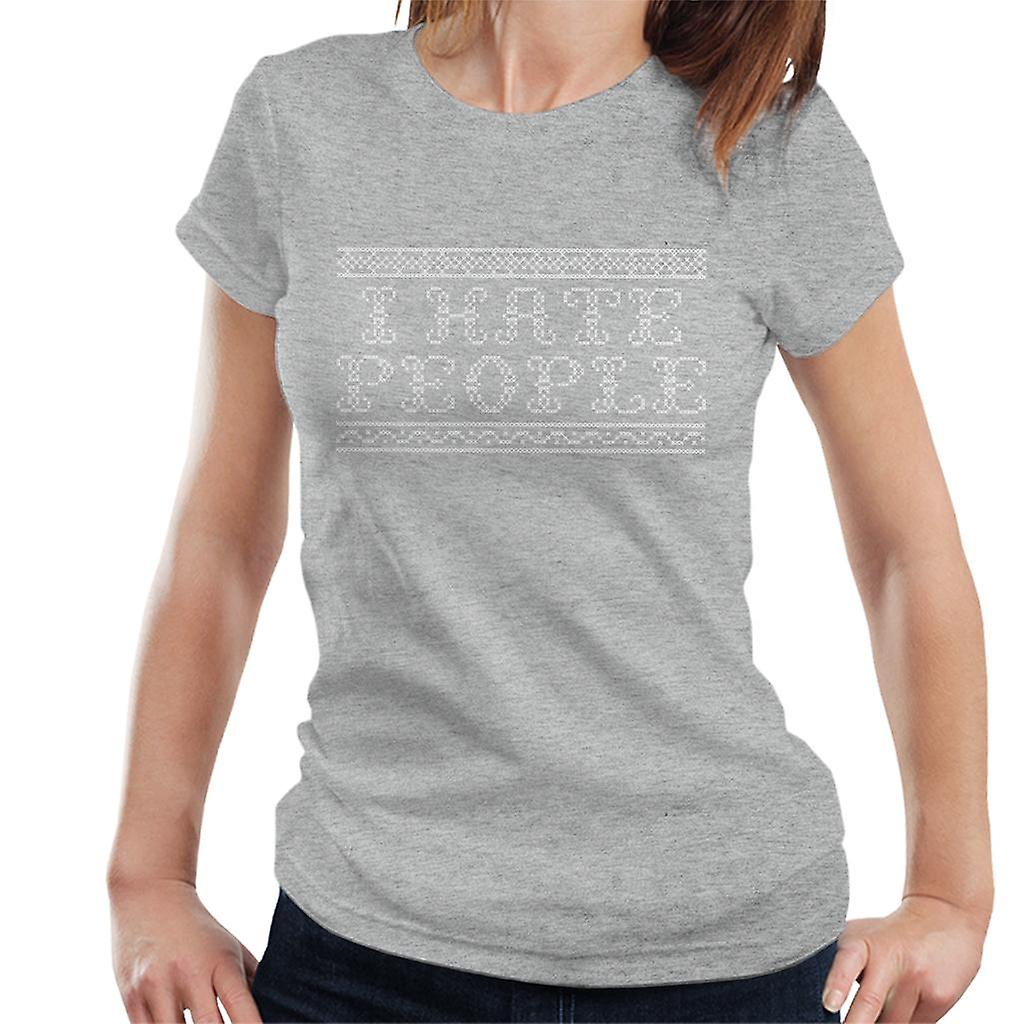 I Hate People Christmas Knit Pattern Women's T-Shirt