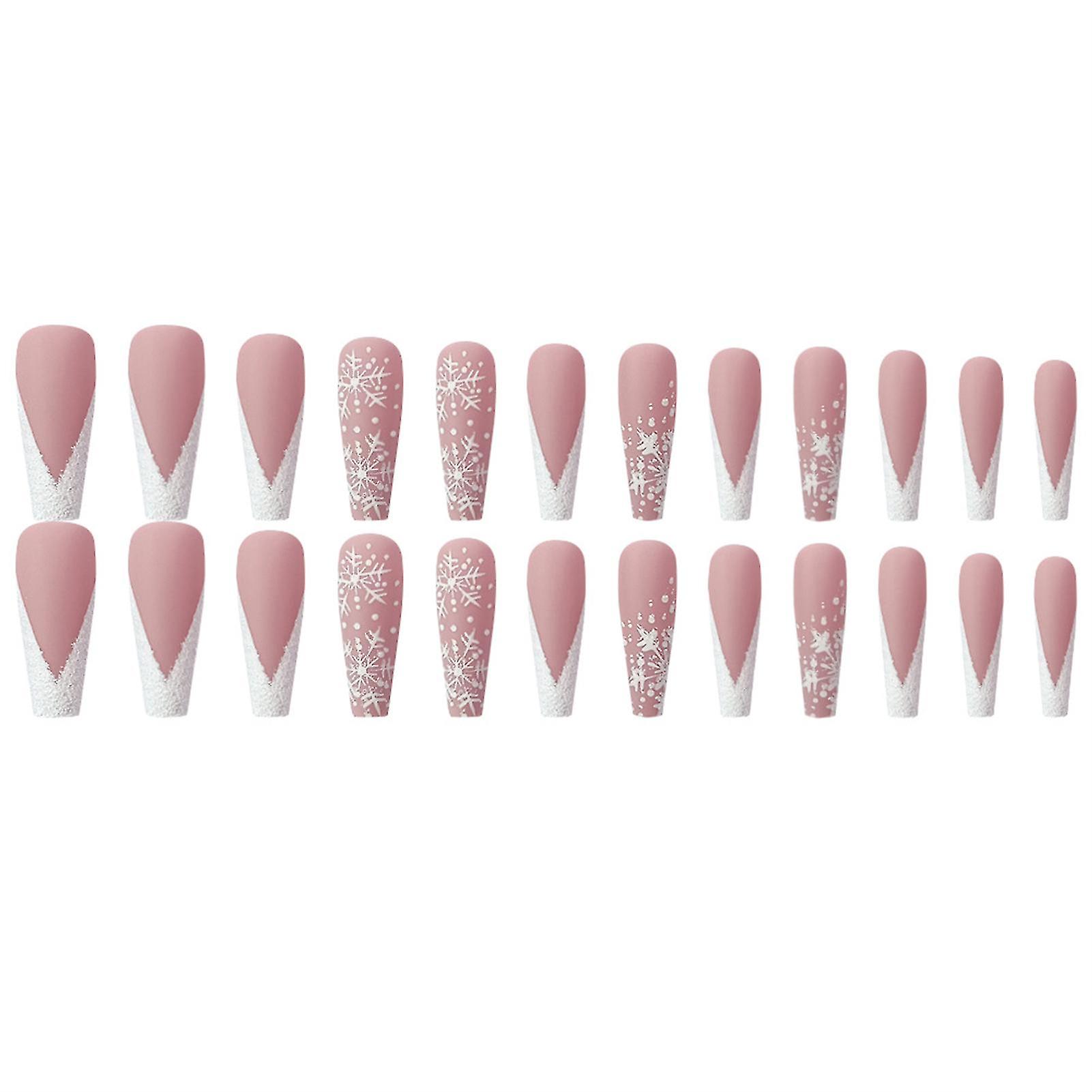 Reusable Pink Nail Art Artificial Nails Unique Trendy Pattern Nail Pieces For Nail Art Beginners Practice