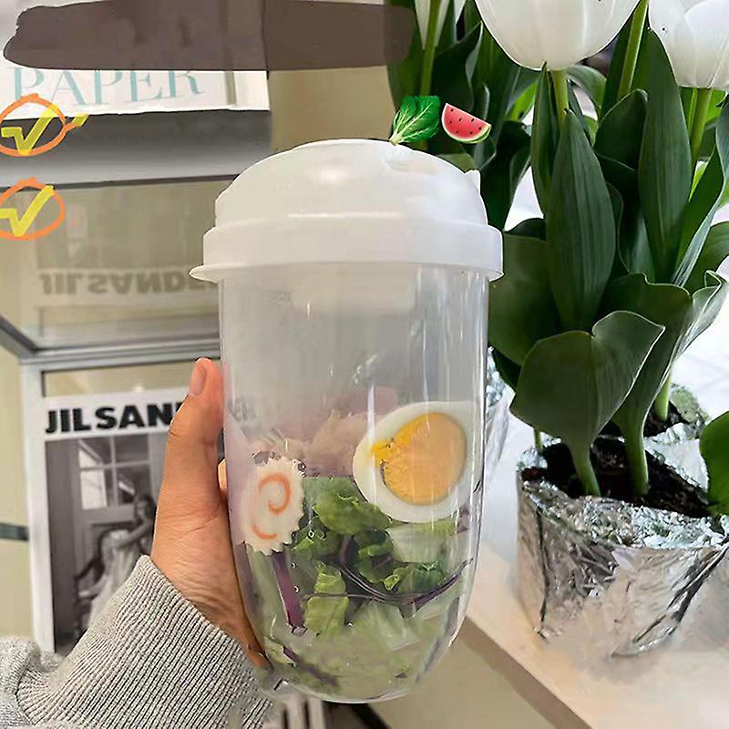 Portable Breakfast Oatmeal Cereal Nut Yogurt Salad Cup Container Set With Fork
