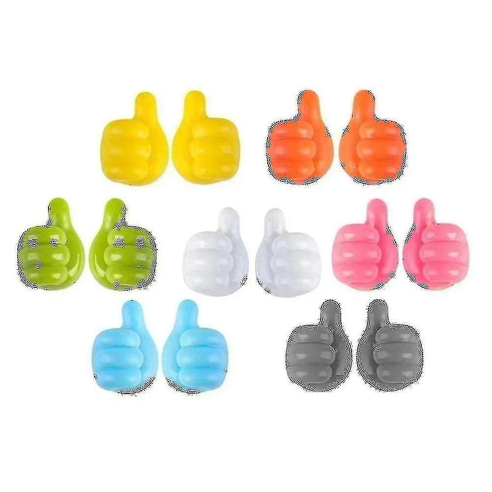 14 Pcs Silicone Thumb Wall Hook Creative Self Adhesive Multifunctional Thumb Wall Hook For Storing