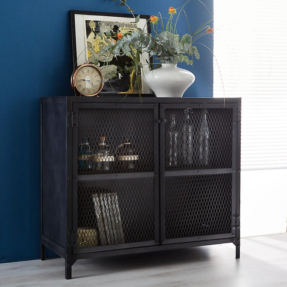 Colin Dark Metal 2 Door Small Sideboard