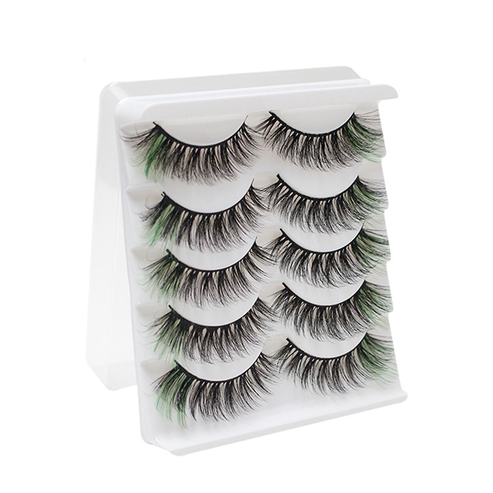 5 Pairs Colorful Curling False Eyelashes Charm Looking Curling Up Eyelashes