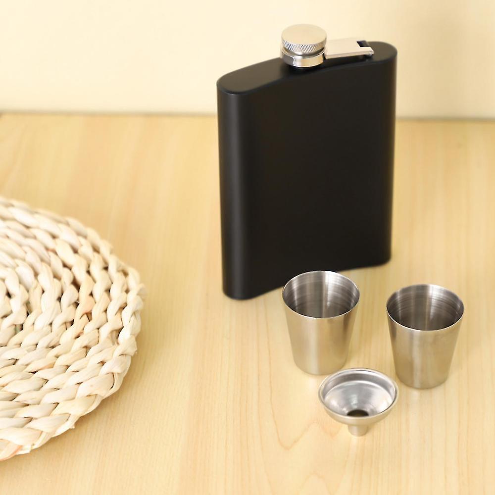 Hip Flask Set, 8 Oz Hip Flask With Funnel And 2 Small Glasses Portable Pocket Whiskey Flask For Men